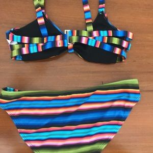 Colorful striped bathing suit
